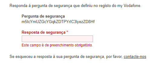 pergunta de segurança