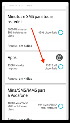 aqui estão os 15GB ainda disponiveis